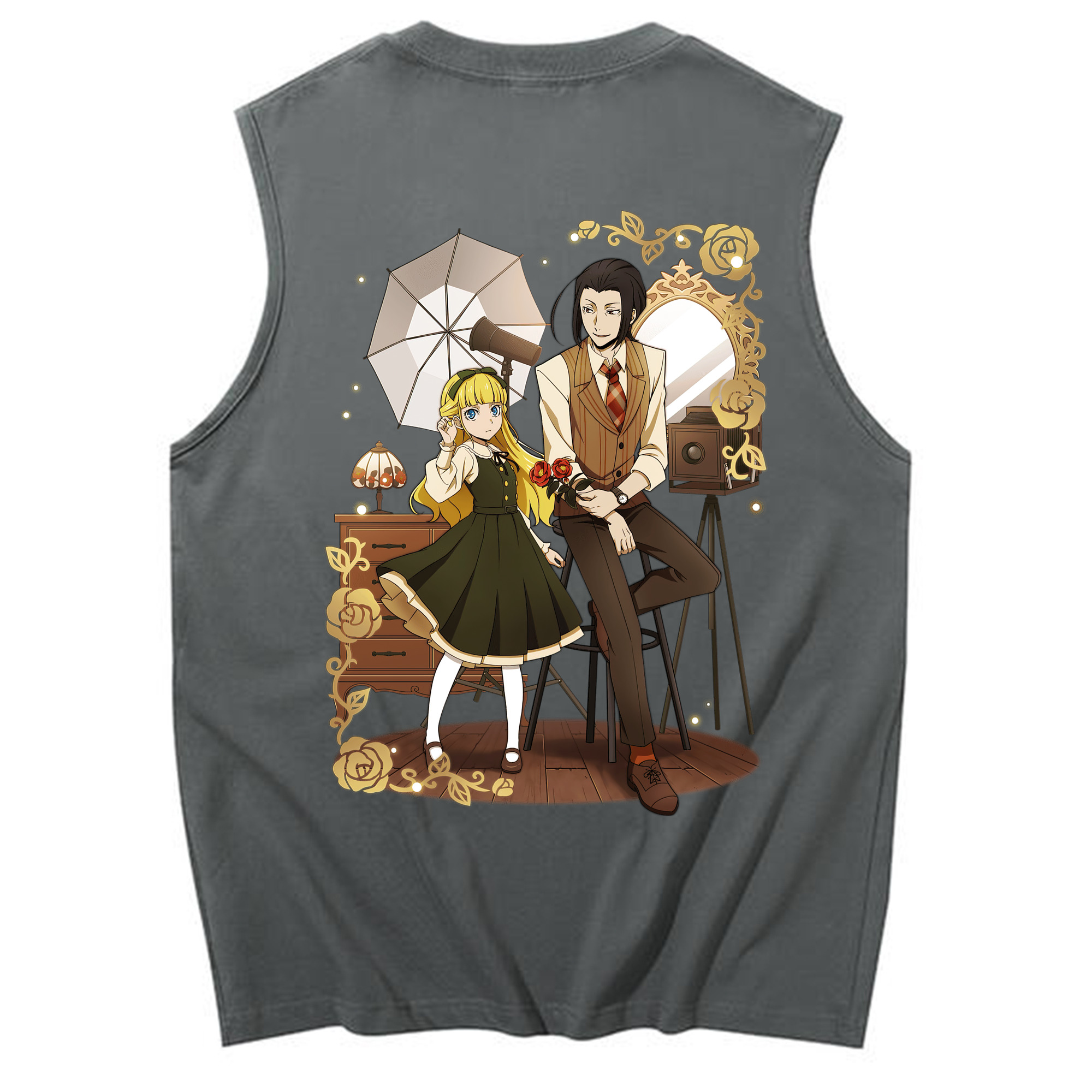 （画像用） 文豪ストレイドッグス Bungo Stray Dogs コットン100％タンクトップ（背面プリント）